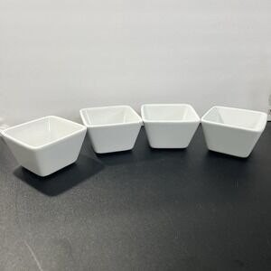 The Pampered Chef Simple Additions White Square Small Dipping Bowls Set of 4